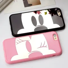 Luxury Mirror Mickey Minnie Soft TPU Case For iphone 7 7 Plus 6 6s 6Plus 5 5s SE Cover For iphone Back Covers Cases Coque Fundas