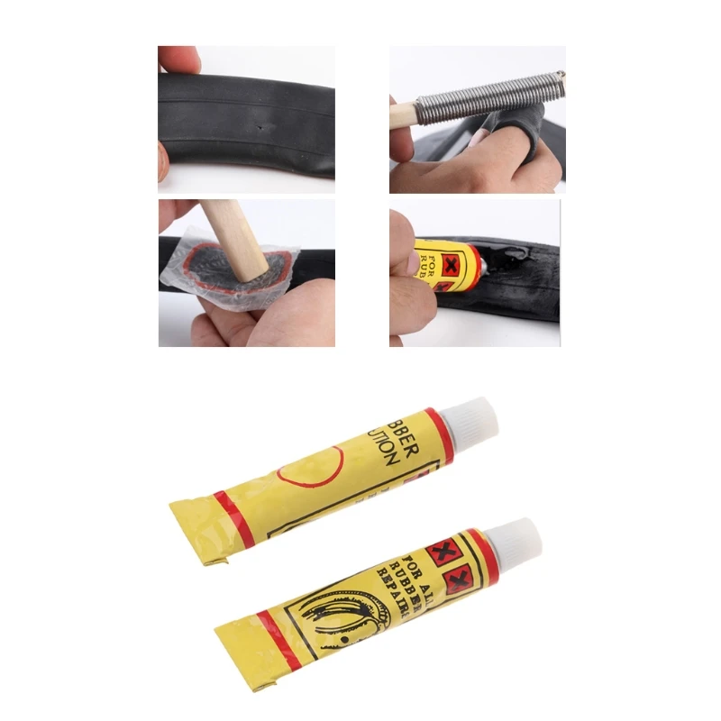 

2pcs/set Bicycle Tire Repair Bike Tool Kit Cold Rubber Patch Cycling Glue Tools high quality