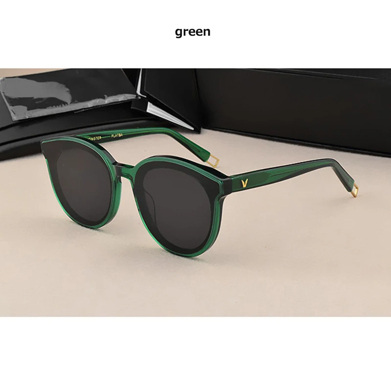 Женские солнцезащитные очки, фирменный дизайн, Корея, винтажные мужские солнцезащитные очки, UV400, негабаритные солнцезащитные очки, кошачий глаз, винтажные модные очки - Цвет линз: C005