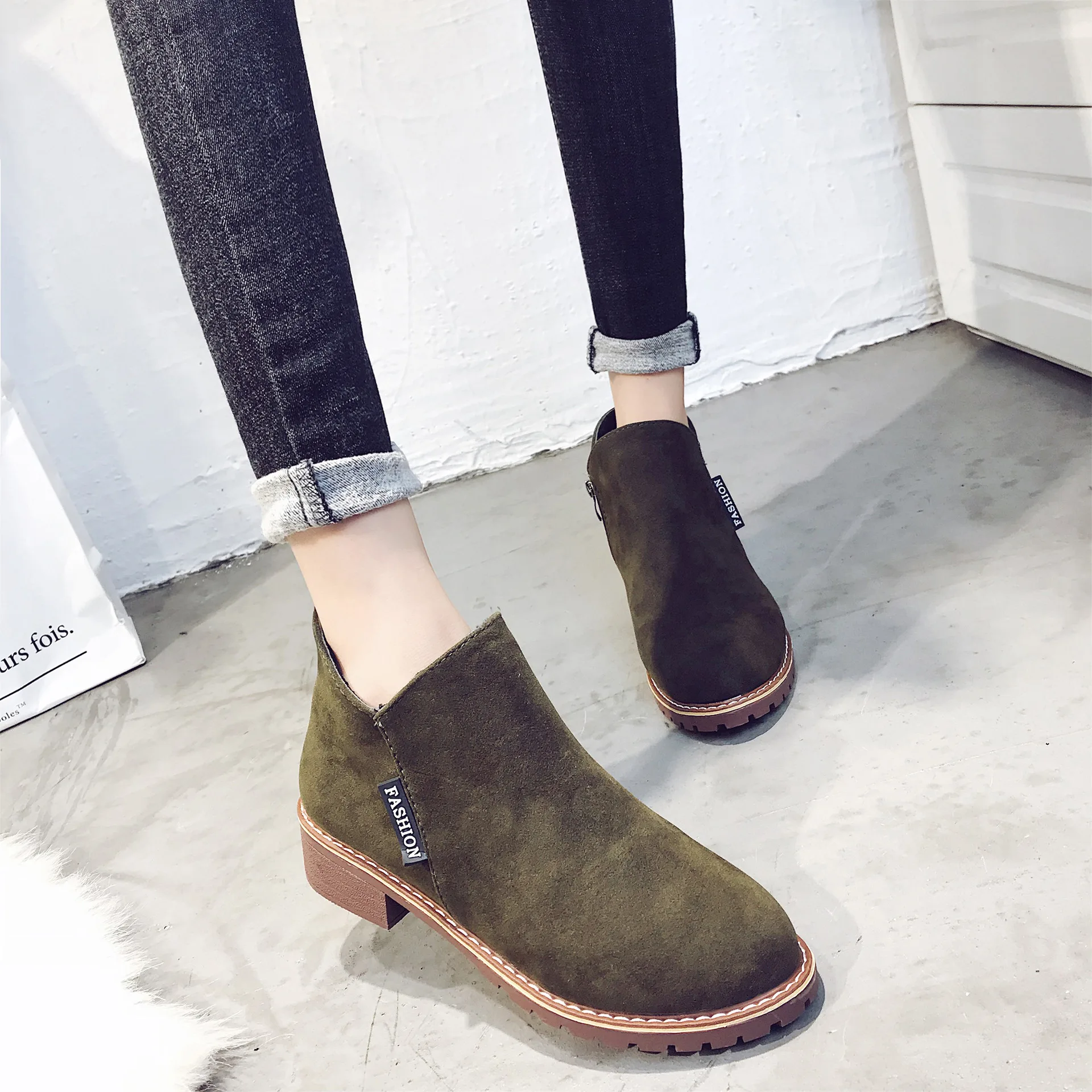 

Women Boots New Style Solid Female Work Fashion Ankle Boots Winter Boots
