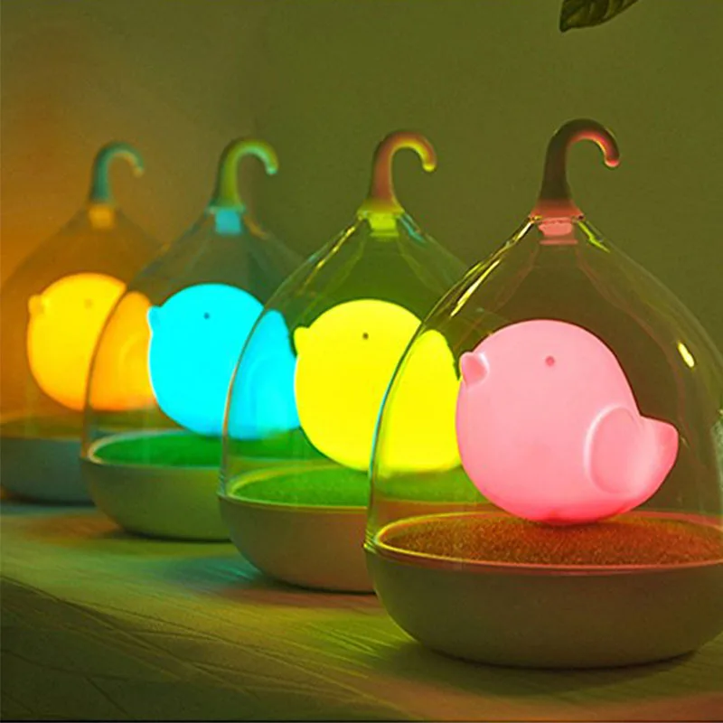 

LED Birdcage Shape Portable Touch Dimmable Night Light Control 3D Bird Indoors and Outdoor Lamp with Rotary Handle and Battery