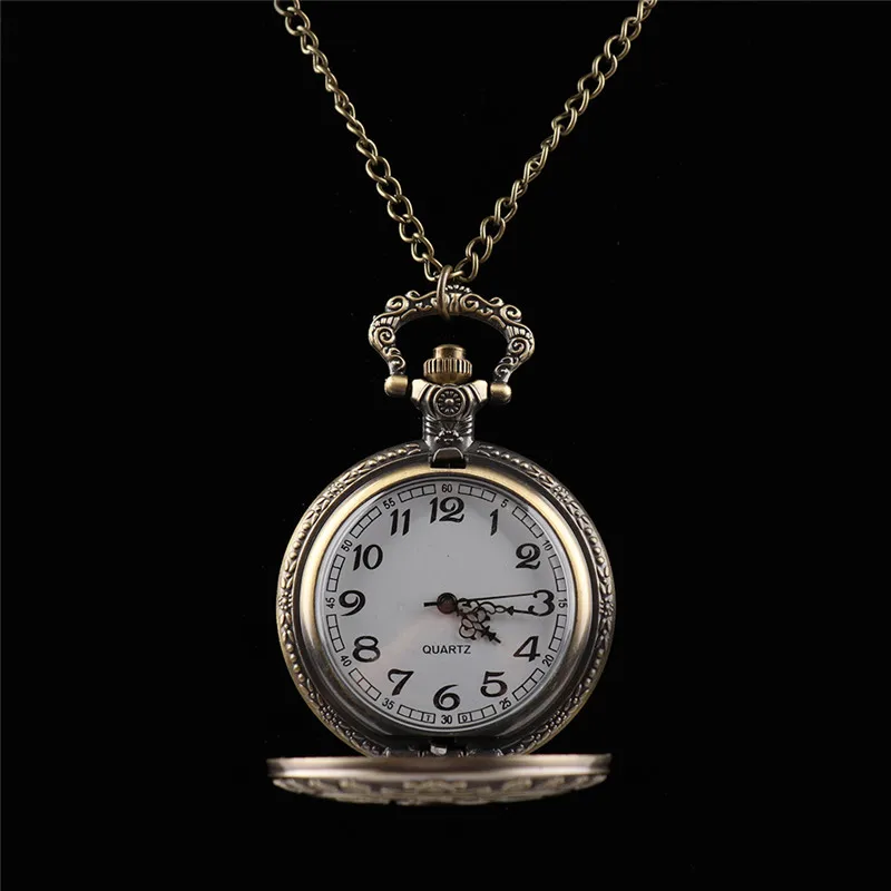 Alice in Wonderland Theme Bronze Quartz Pocket Watches Hot sell Vintage Fob Watches Time in the 4