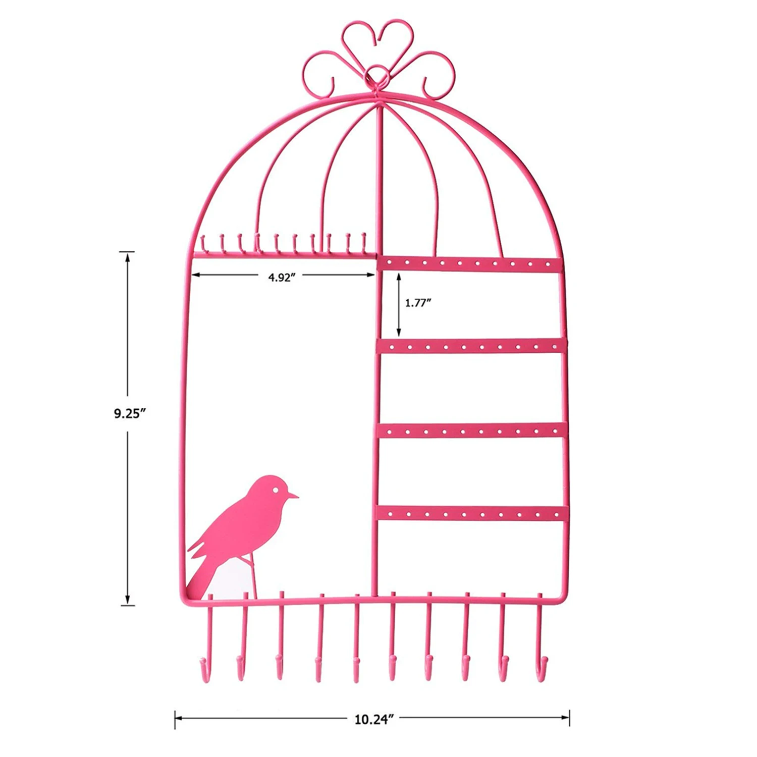 Серьги цепочки и ожерелья держатель клетка стены безразмерное кольцо Организатор Вешалка для обувь девочек розовый