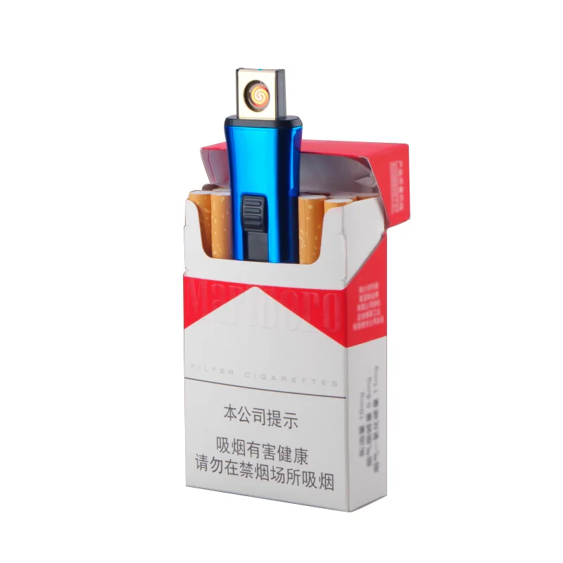 

Creative Small Rechargeable USB Windproof Flameless Electric Electronic Charging Cigarette Lighter Smokeless Super Lighters Man