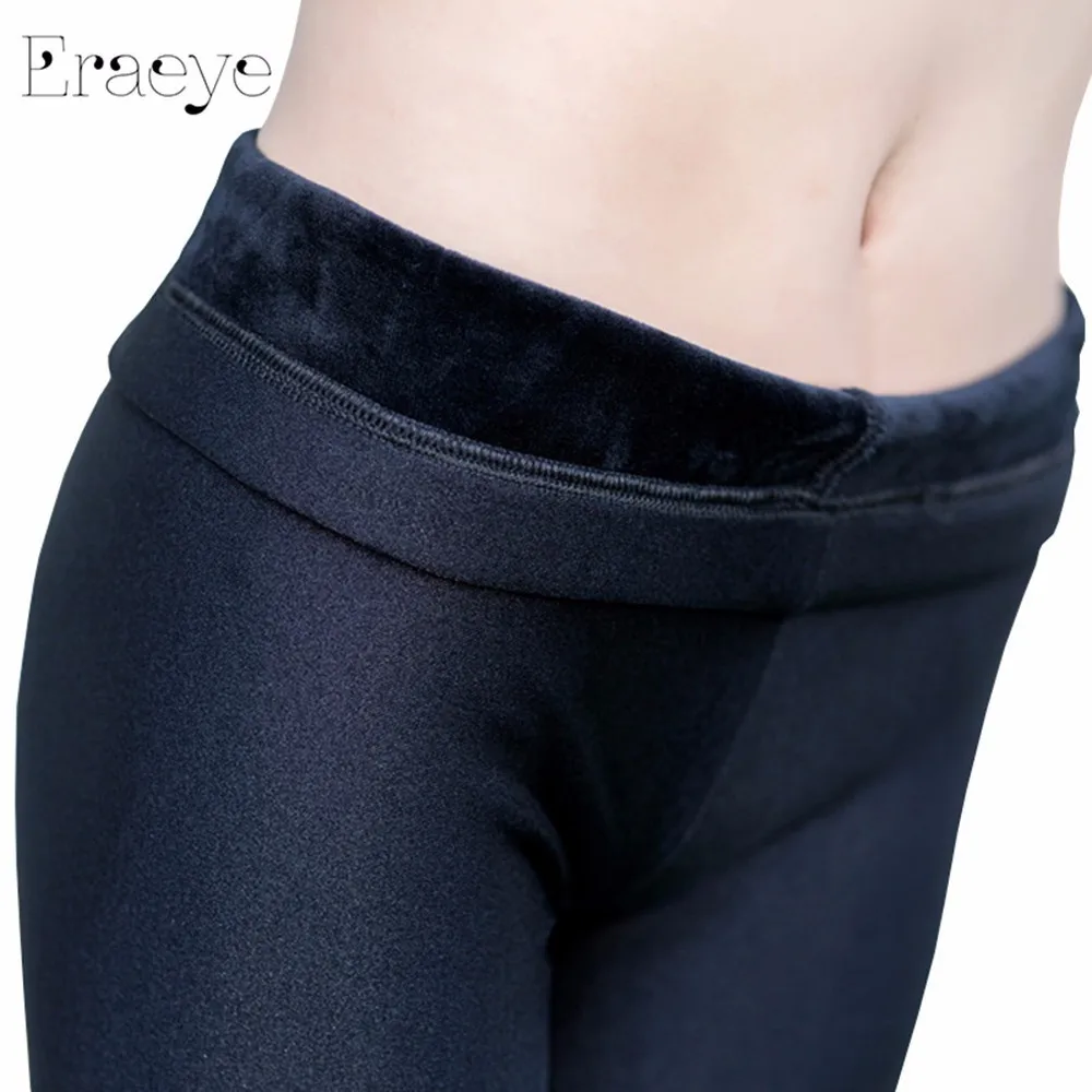 

ERAEYE Autumn And Winter M-5XL Women's Elastic One Pants Plus Thick Velvet Warm Integrated Inverted Cashmere Leggings Warm Pants