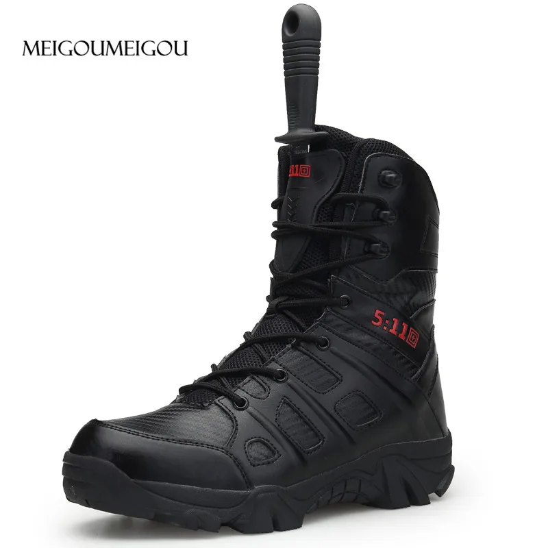 

MEIGOUMEIGOU New Men Army Boots High Quality Durable Men Hiking Boots Non-slip Waterproof Climbing Boots Men Big Size 39-47