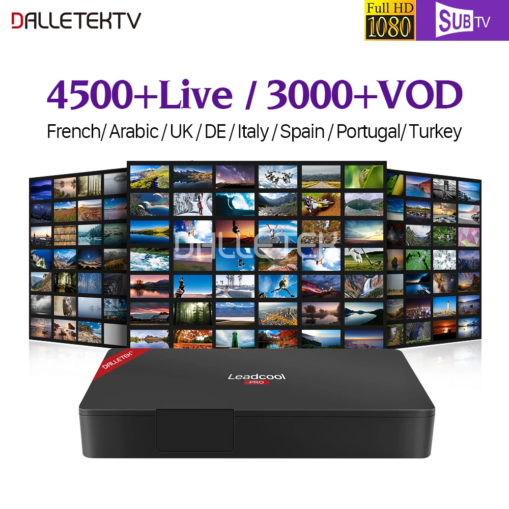 

Leadcool Pro France Arabic IPTV Receiver Quad Core Android 4K 2GB 16GB Ful HD SUBTV Subscription IPTV France Arabic Belgium