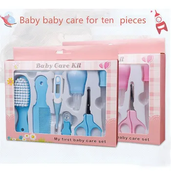 

Nail Care 10pcs/Set Newborn Baby Brush Nose Cleaner Toothbrush Brush Thermometer Clipper Tweezers Scissors Hair Comb Measuring D