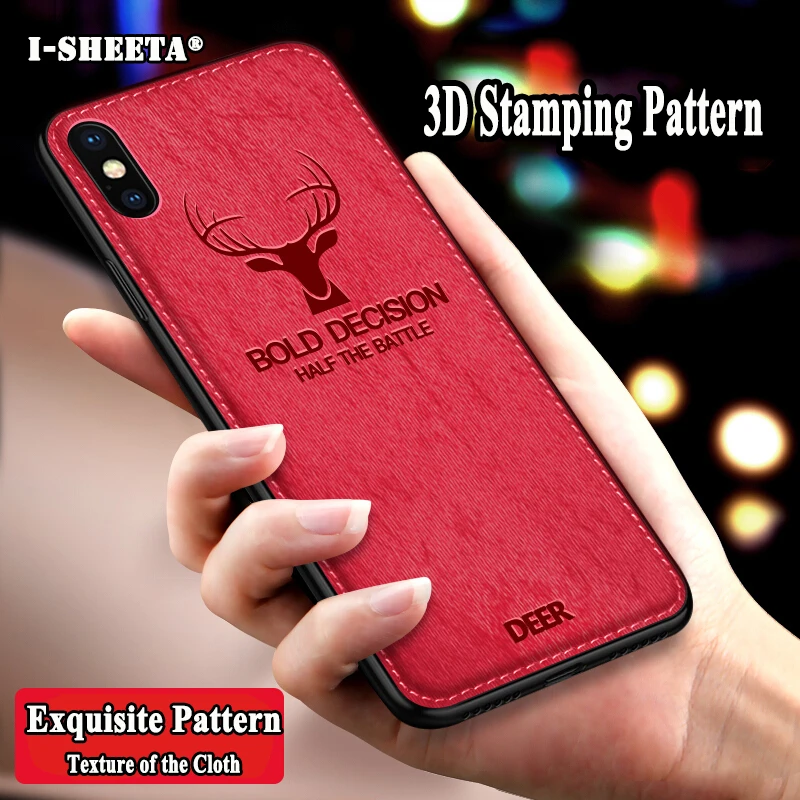 Гибридный 3D Классический тканевый чехол для iPhone XS Max XR роскошные мягкие