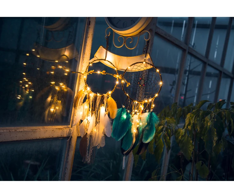 20Led Fairy Indian Dream Catcher Copper Wire String Lights Luminaria 2m LED Decoration For Christmas Garland On The Wall