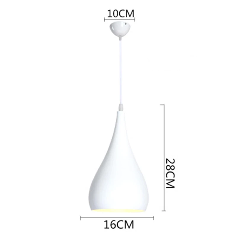 Современный Лофт Красочный светодиодный подвесной светильник освещение алюминиевый подвесной светильник гостиная ресторан кафе бар Декор светильники Светильник - Цвет корпуса: Белый