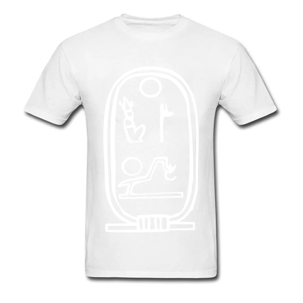 Fashionable T Shirts Newest Round Neck Egyptian Hieroglyph Ancient Pure Cotton Men T Shirt Design Short Sleeve Sweatshirts Egyptian Hieroglyph Ancient white