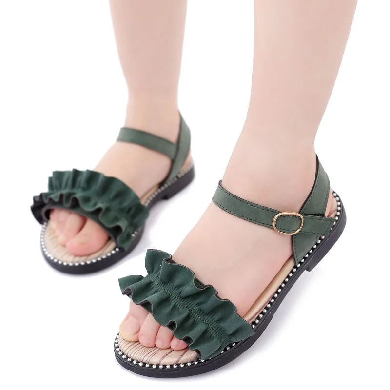

2019 Shoes Summer Kids Girls Shoes Lovely Flower Shoes Girl Sandals Baby Flat Heels shoes for Kid Size 27-37