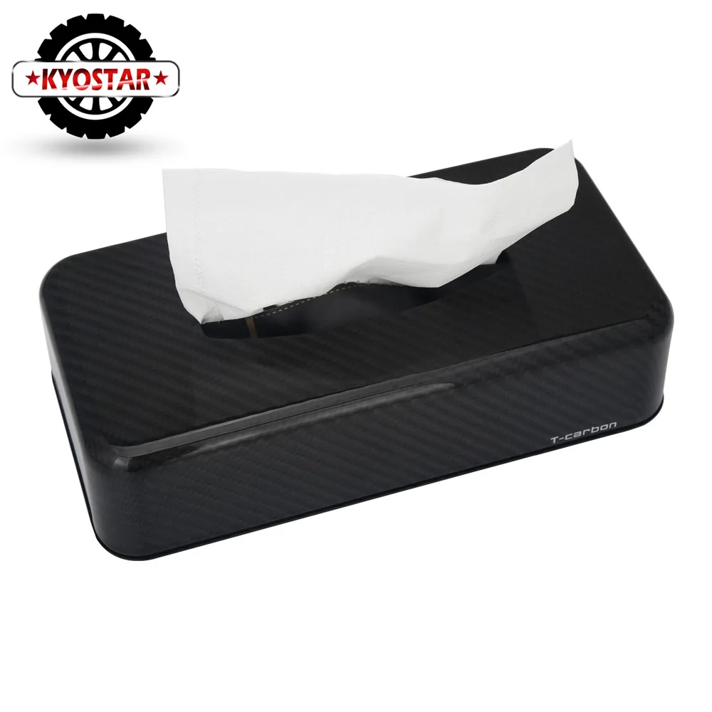 

100% Real Car Carbon Fiber Tissue Paper Box Block Type Case Tissue Holder Auto Interior Accessory