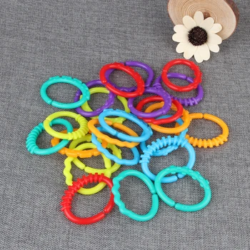 

Baby Love Interesting Colorful Baby Teething Ring Rainbow Rings Stroller Gift Decoration Toys 24Pcs