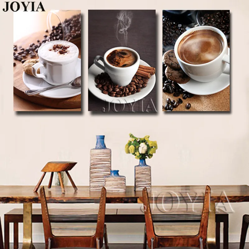 

Coffee Pictures 3 Piece Art Paintings Decorative Wall Set Kitchen Room Home Decor Fragrant Espresso Canvas Prints Group No Frame
