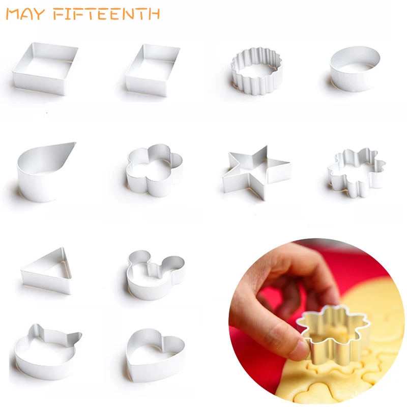 

MAY FIFTEENTH Wholesale Aluminum Christmas Cookie Cutter Fondant Small Cracker Cake Cutter Fruit Biscuit Mould Pastry Tool 017