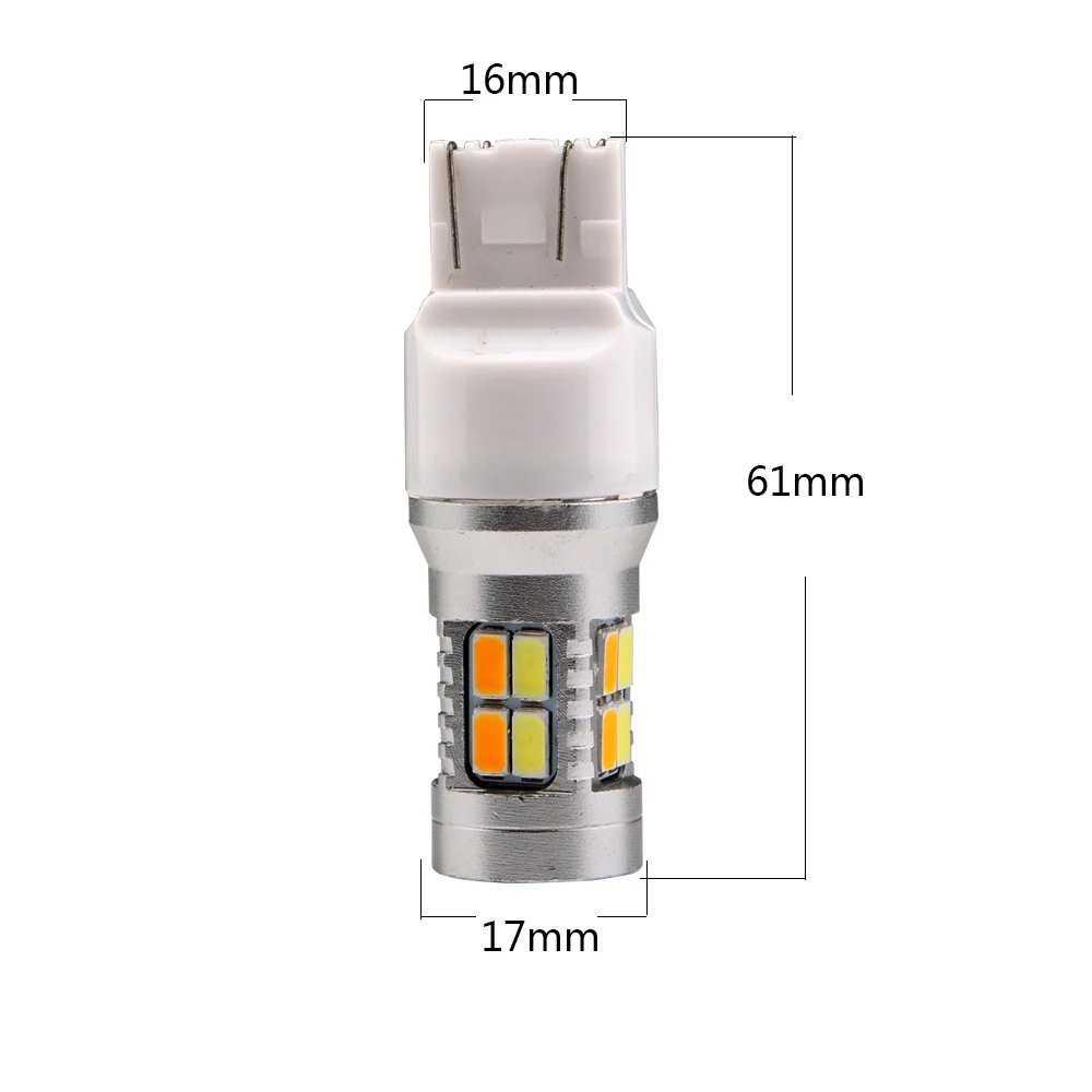 4 шт./лот 7443 3157 1157 BAY15D 5730 20 SMD LED двухцветные янтарные/белые горки DRL Парковка