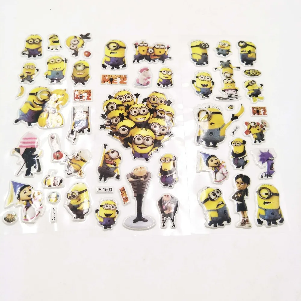 

6 Sheets/set Cute Minons Stickers Kids Toys Sticker Girl Boy
