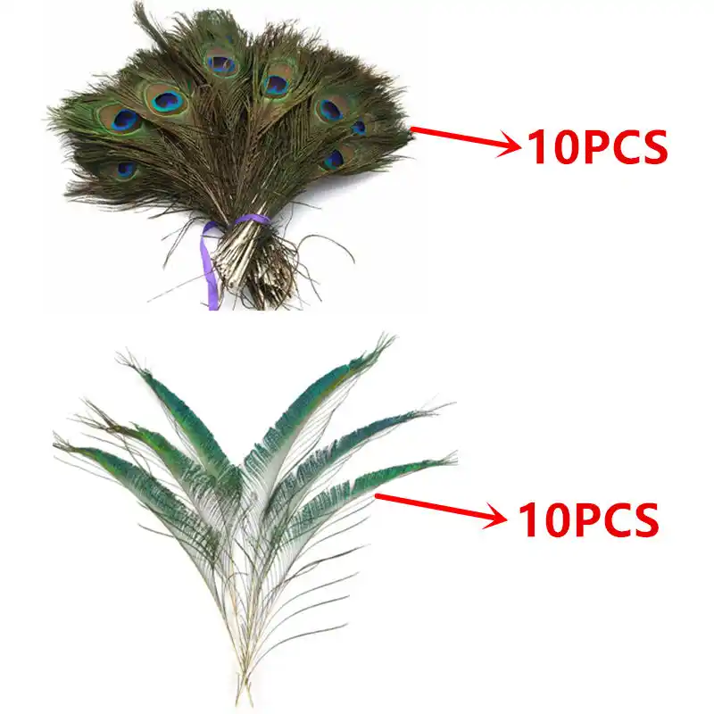 High Quality 10pcs Natural Peacock Sword Feather 25 35cm Diy