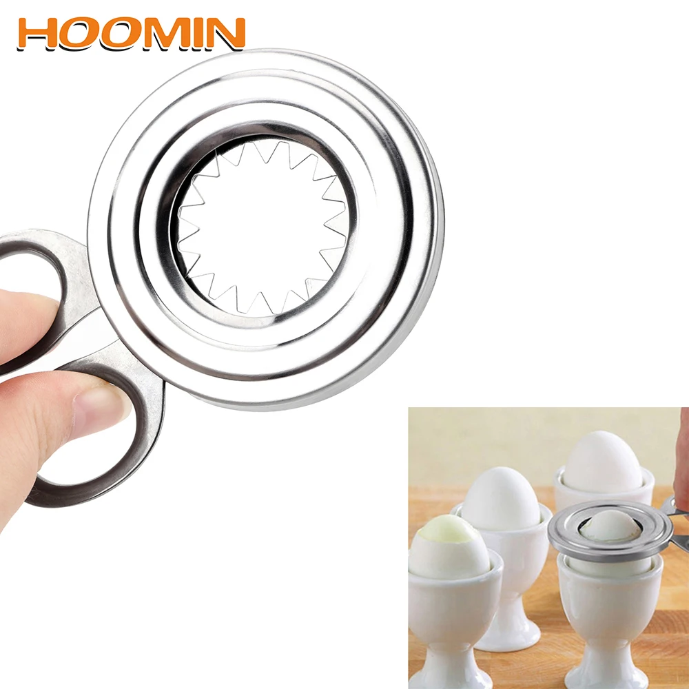 

HOOMIN Kitchen Household Tool Egg Slicers Shell Opener Egg Cutter Stainless Steel Boiled Egg Shell Topper Cutter Snipper