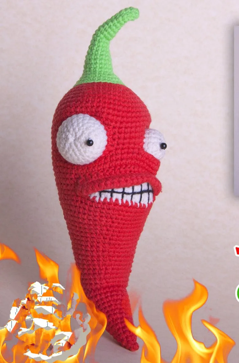 Amigurumi погремушка крючком Jalapeno Номер модели 19050401