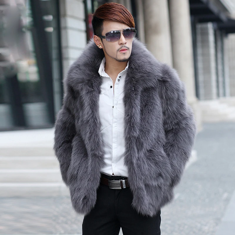 sobretudo de pele masculino