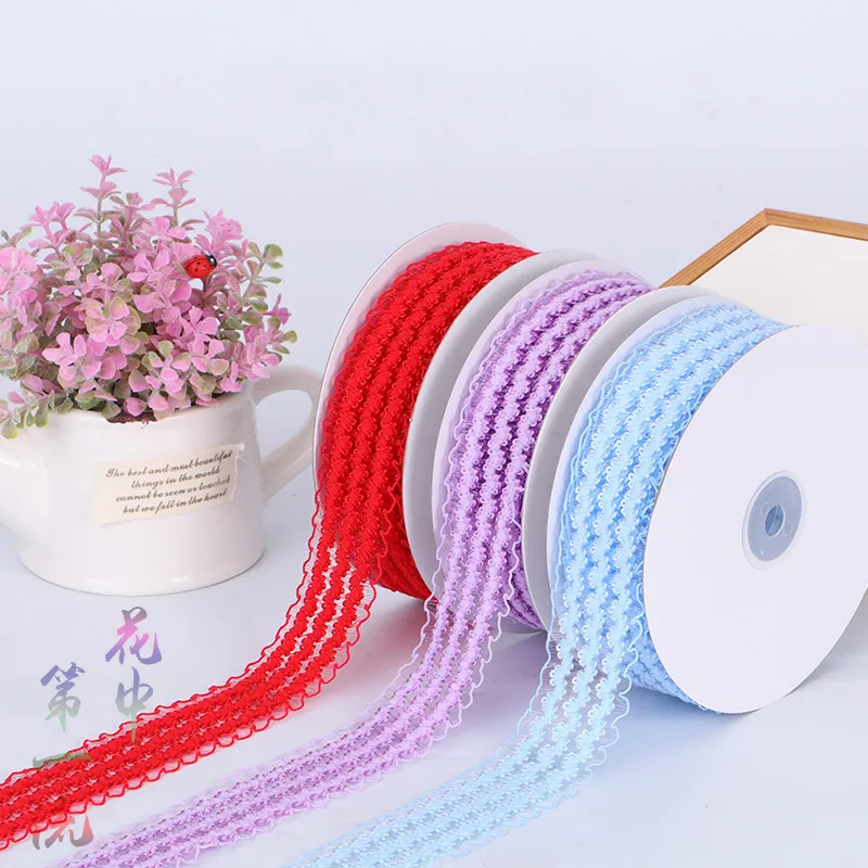 

Hot sale 10 Yards/roll (25mm 35mm) Elastic Embroidered Lace Trim Ribbon DIY Handmade Sewing Accessories Wedding Christmas Decor