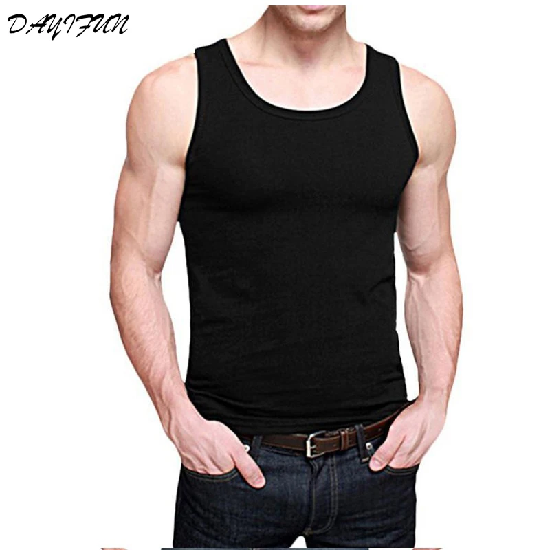 

DAYIFUN Brand mens vest Summer Cotton Slim Fit Men Tank Tops Clothing Bodybuilding Undershirt Golds Fitness tops tees 22151