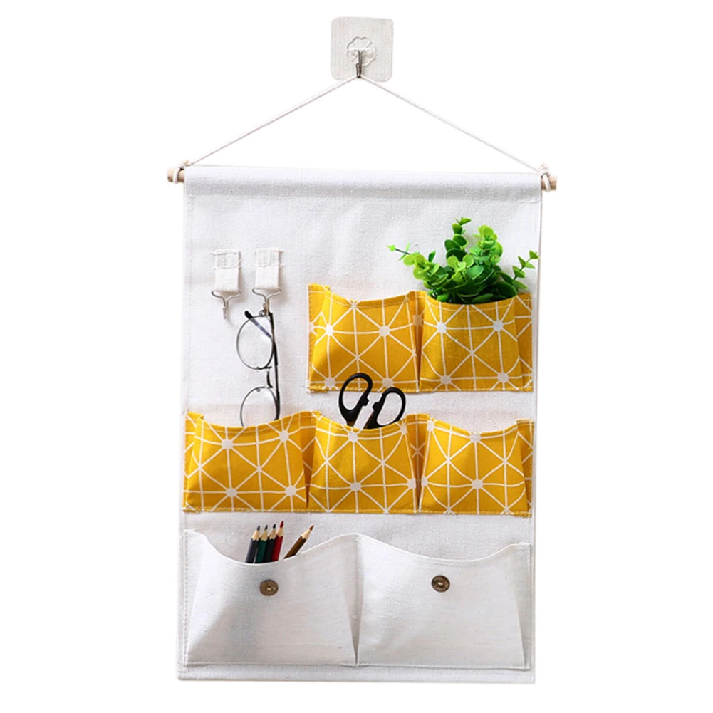 Bags Wardrobe Storage Over The Door Laundry Bathroom 7 Pocket Space Saving Hanger Pouches Hanging Organizer Cotton Linen Closet Bags Wardrobe Storage Over The Door Laundry Bathroom 7 Pocket Space Saving Hanger Pouches Hanging Organizer Cotton Linen Closet