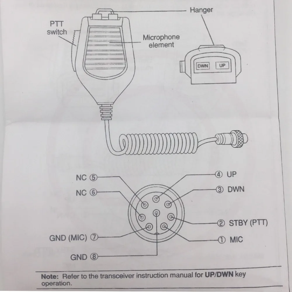 Для Kenwood MC-43S 8 PIN Динамический Ручной кулак микрофон вверх/вниз кнопки любительский радио для TS-590S/TS-990S/TS-480SAT