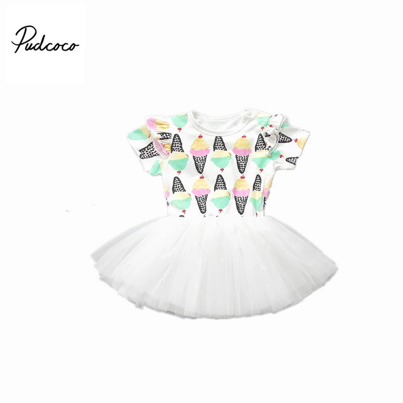 2017 Autumn Princess Baby Girl Ice Cream Dress Mesh Baby Tutu Dress