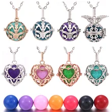 Бабочка Сердце Серебро Золото коробочка для колокольчика колье с кулоном в виде клетки медальон звонящий Кулон хороший звук гармония мяч для беременных женщин подарок