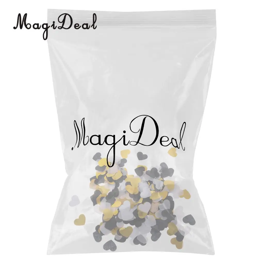 MagiDeal Novelty 1400Pieces Wedding Paper Confetti Table Gold Heart Throwing Craft for Birthday Baby Shower Valentines Day Decor