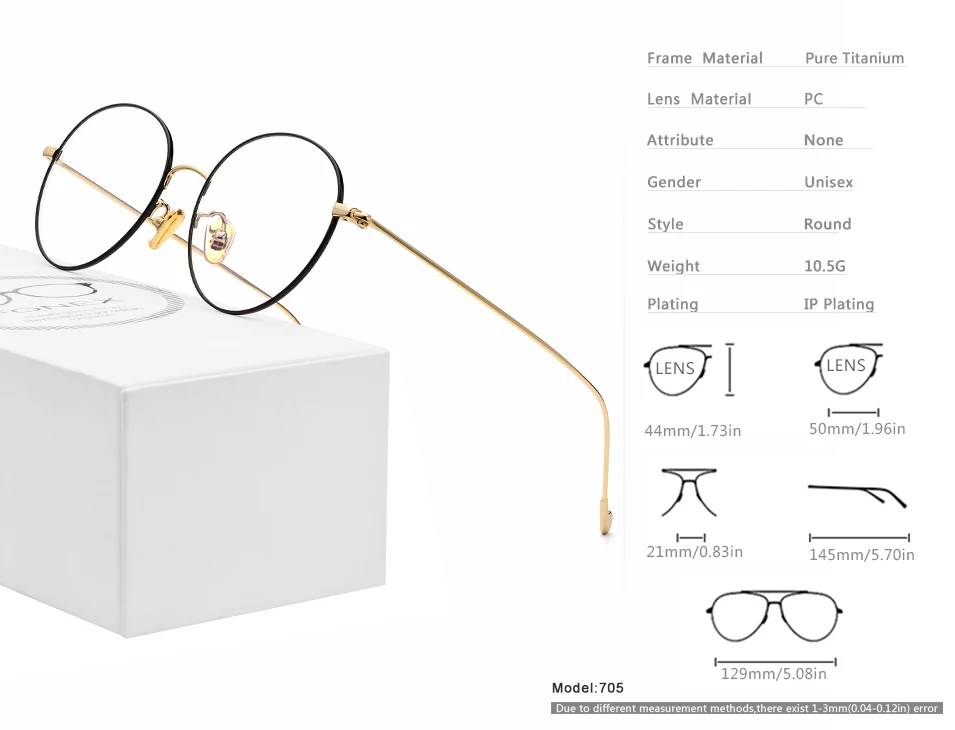 Чистое титановое стекло для глаз es, оправа для мужчин, Ретро стиль, Круглый рецепт, стекло es, очки для близорукости, оптическое стекло для глаз, женские очки 705