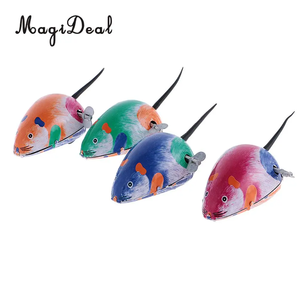 MagiDeal 1Pc Classic Metal Iron Mouse Wind Up Small Animals Crawl Clockwork Mouse Energy Toy for Children Teenagers Youth Gift