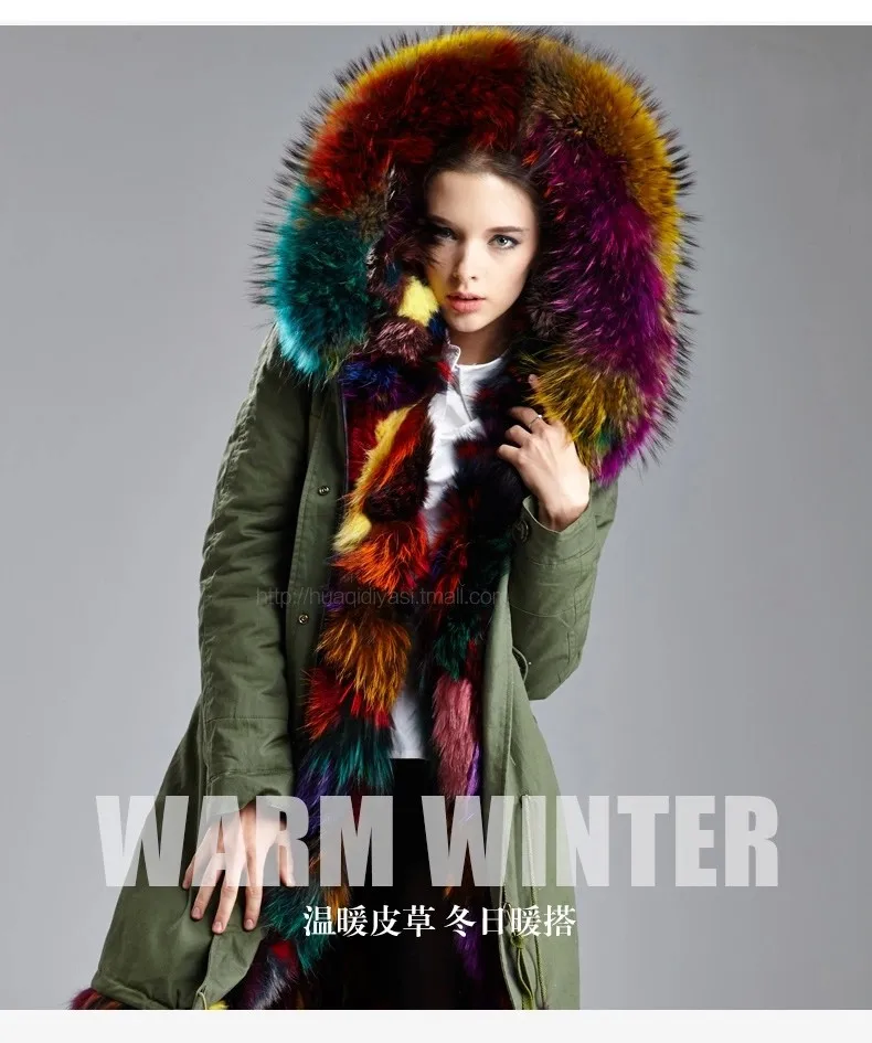 7 разноцветных пальто из лисьего меха, парка, натуральное зеленое меховое пальто, куртка для женщин, зимнее меховое пальто, большие размеры, mr mrs fur