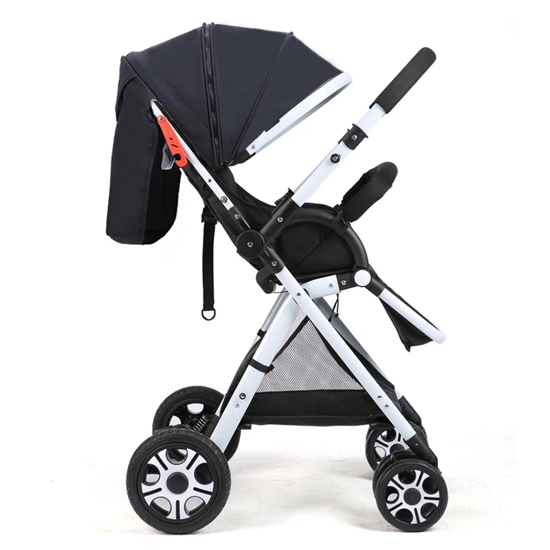 Детские коляски прогулочная 2 в 1 легкая детская коляска для новорожденных путешествия Системы Портативный складная детская тележка коляска Walker - Цвет: White Black