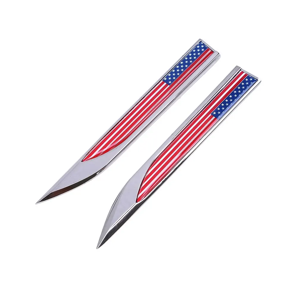 

1Pair America Flag Car Trunk Side Wing Metal Emblem Badge Sticker Decal for Car Motorcycle Sticker