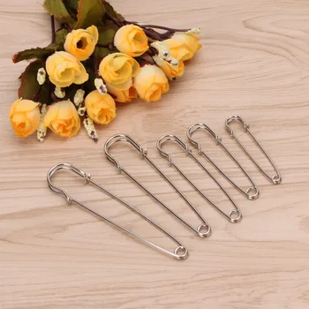 

5Pcs Heavy Duty Safety Pins Stainless Steel For Kilts Blankets Skirts Crafts