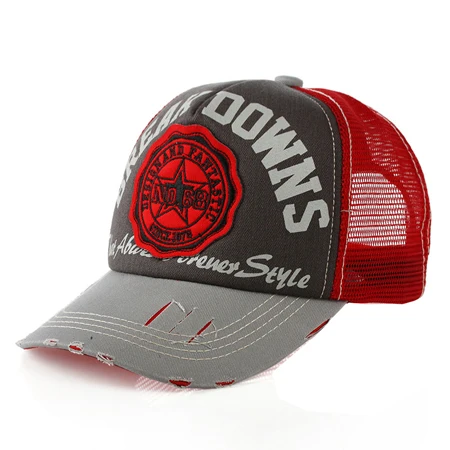 [DINGDNSHOW] бейсбольная кепка с сеткой для взрослых с буквенным принтом, летняя шляпа, модный стиль, хип-хоп шляпа для мужчин и женщин - Цвет: deep red