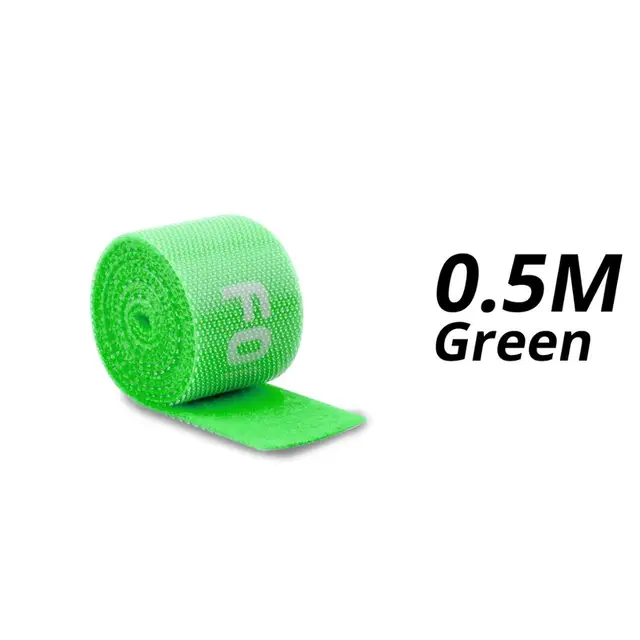 FONKEN USB Cable Winder Cable Organizer Ties Mouse Wire Earphone Holder PC Cord Free Cut Cable Management Hoop Tape Protector 0.5m Green Velcro