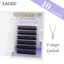 LAGEE 10 case Y shape lashes yy mink volume eyelash extension easy fan false eyelashes weave soft natural crisscross
