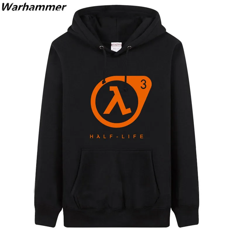 

Mens Hoodies & Sweatshirts Tracksuit Letters Printed HALF LIFE game player regular sweatshirt Black Big Size Thick Fleece Jacket