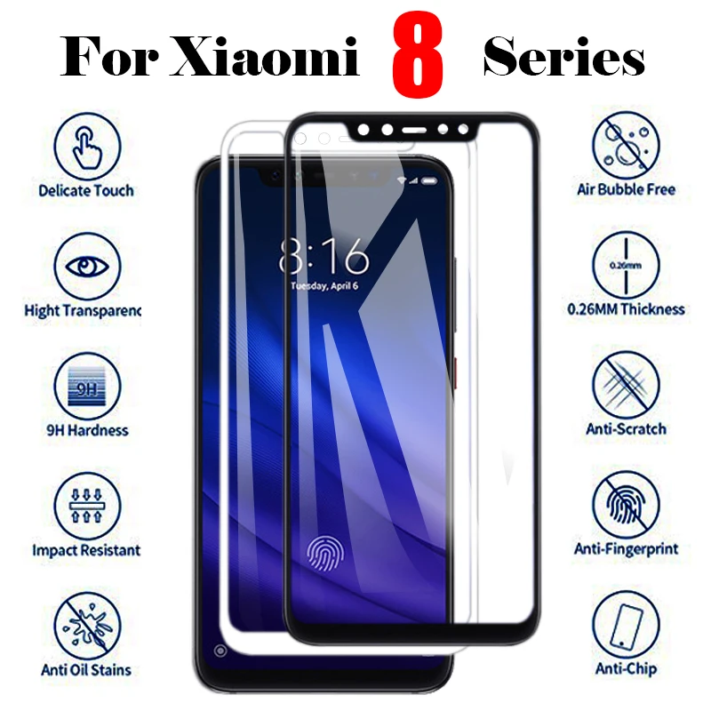 

Protective glass on for Xiaomi Mi 8 mi8 xiaomi8 Lite Se light screen protector film kisomi xiaomei xiomi tremp 8se tempered glas