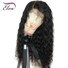Elva 13x4 человеческие волосы на кружеве парики с детскими волосами предварительно выщипанные волосы отбеленные узлы для черных женщин бразильские волосы remy