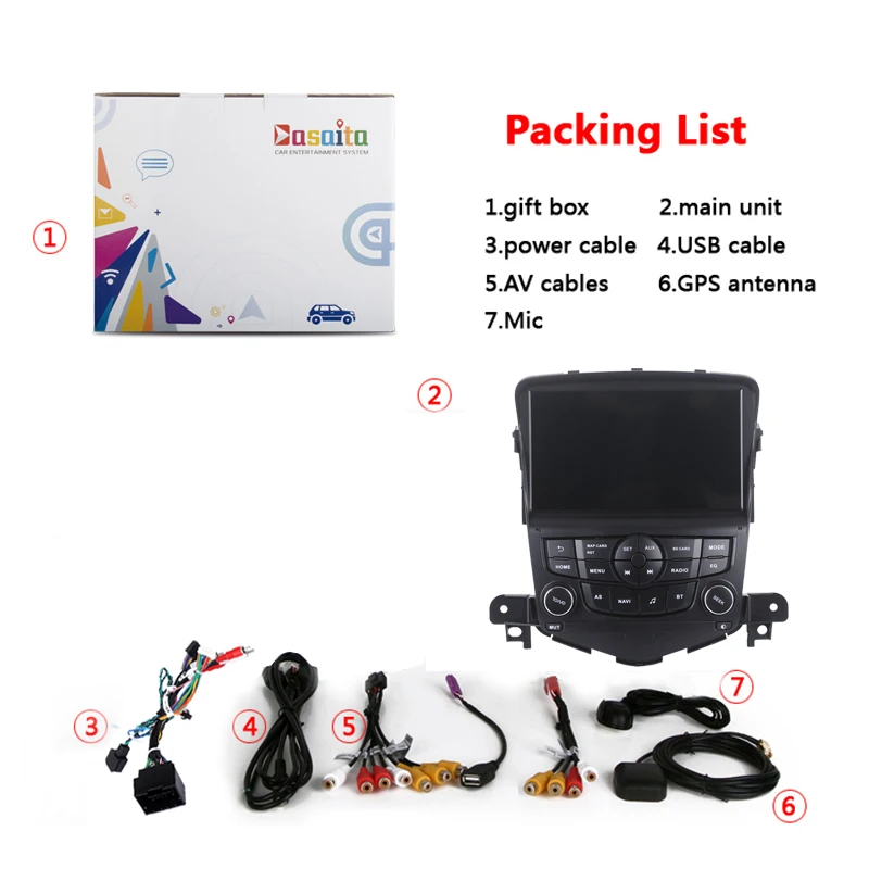 Clearance 1 din Car Radio Android 9.0 GPS Navi for Chevrolet Cruze Multimedia 2009 2010 2011 2012 Auto stereo Head unit Car MP4 4