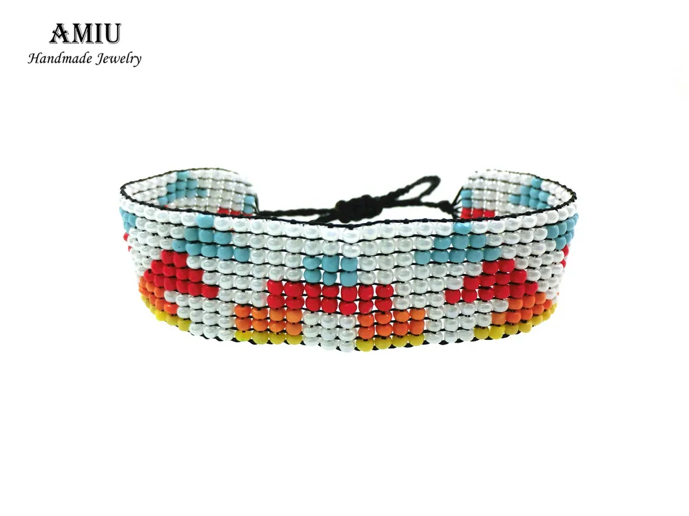 AMIU Handmade Friendship Bracelet Bohemia Style Hippy Bracelet Rope Popular String Seed Beads Bracelets For Women Men Christmas