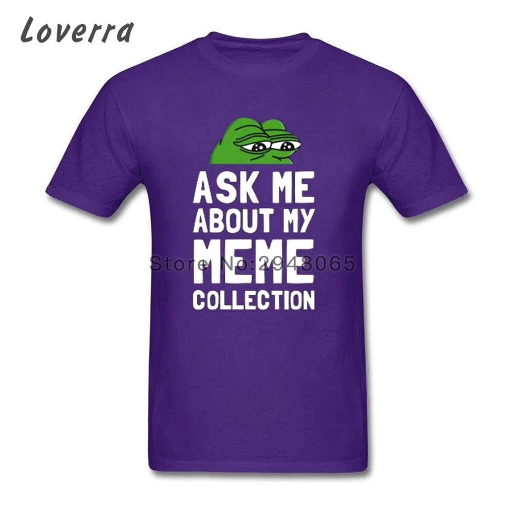 Спросите меня о моем мем Pepe коллекция лягушка Crewneck Футболка человек образным