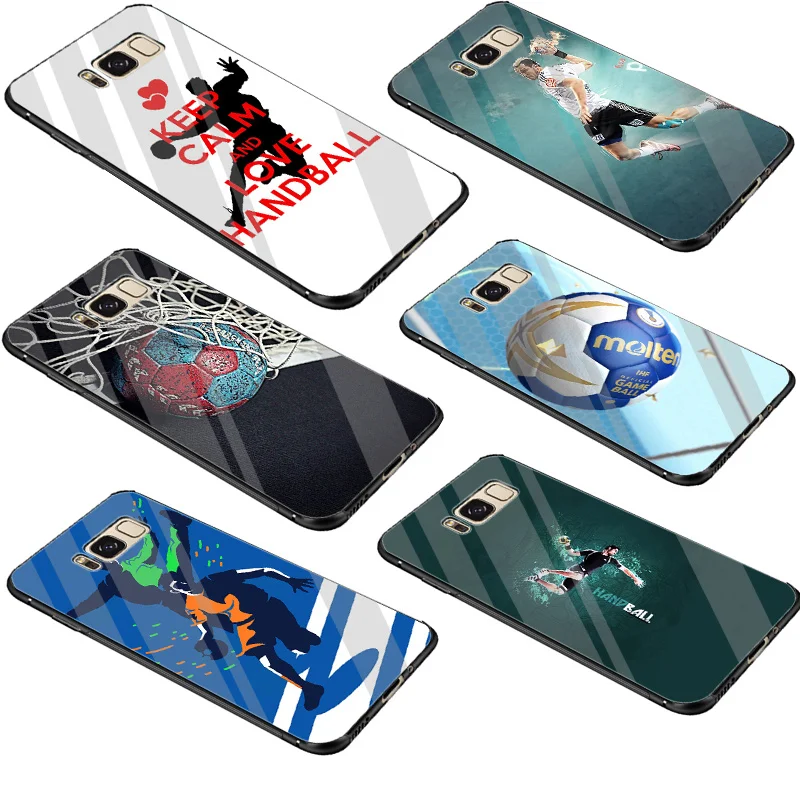 

Desxz Glass TPU Handball Case Cover For Samsung Galaxy S7 Edge S8 S9 Plus Note 8 9 S10